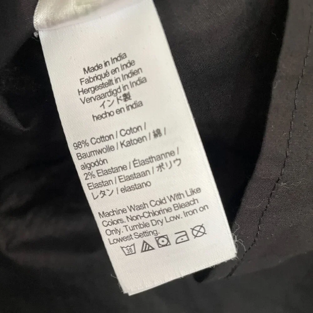 J.Crew V-back Puff-Sleeve Stretch Cotton Poplin Top | Black| Size 2 | NWOT - Picture 4 of 8